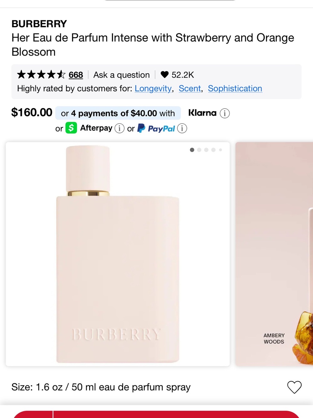 FULL Burberry Her Eau de Perfum 1.6oz